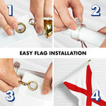 Load image into Gallery viewer, G128 Combo Pack: 6 Ft Tangle Free Aluminum Spinning Flagpole (White) &amp; Alabama AL State Flag 3x5 Ft, ToughWeave Series Embroidered 300D Polyester  Pole with Flag Included