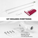 Load image into Gallery viewer, G128 Combo Pack: 6 Ft Tangle Free Spinning Flagpole (Silver) &amp; Qatar Flag 3x5 Ft Printed 150D Polyester, Brass Grommets (Flag Included) Aluminum Flag Pole