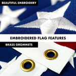 Load image into Gallery viewer, G128  5 Feet Tangle Free Spinning Flagpole (White) USA American Flag Brass Grommets Spun Polyester 2.5x4 ft (Flag Included) Aluminum Flag Pole