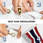 Load image into Gallery viewer, Combo Pack 6 Ft Tangle Free Spinning Flagpole White Thailand Thai Flag 3x5 ft