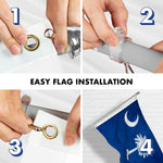 Load image into Gallery viewer, G128  6 Feet Tangle Free Spinning Flagpole (Silver) South Carolina Flag Brass Grommets Embroidered 3x5 ft (Flag Included) Aluminum Flag Pole