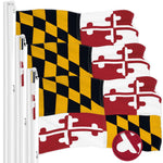 Load image into Gallery viewer, G128 3 Pack: Maryland MD State Flag  1x1.5 Ft  ToughWeave Series Embroidered 300D Polyester  Embroidered Design, Indoor/Outdoor, Brass Grommets