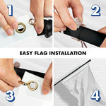Load image into Gallery viewer, G128 Combo Pack: 5 Ft Tangle Free Aluminum Spinning Flagpole (Black) &amp; Solid White Color Flag 2.5x4 Ft, LiteWeave Pro Series Printed 150D Polyester  Pole with Flag Included