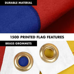 Load image into Gallery viewer, G128 Combo Pack: Flag Pole 6 FT Silver Tangle Free &amp; Armenia Armenian Flag 3x5 FT Printed 150D Polyester