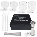 Load image into Gallery viewer, Cocktail Gift Sets with Cocktail Glasses Glass Straws Cocktail Picks Muddler Measuring Cup – Food Grade Stainless Steel and Glass – Ideal for Home Bar Cocktail Lovers