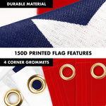 Load image into Gallery viewer, G128 Combo Pack: 6 Ft Tangle Free Aluminum Spinning Flagpole (White) &amp; American USA Flag 3x5 Ft, LiteWeave Pro Series Printed 150D Polyester, 4 Corner Brass Grommets  Pole with Flag Included