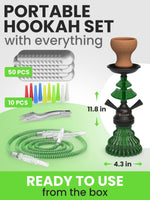 Load image into Gallery viewer, Green Hookah Set 2 Hose Hookah LilOne 12 inch Mini Glass Hookah Combo Kit Set