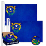 Load image into Gallery viewer, Nevada NV State Flag 3x5 Ft 2Pack Doublesided Embroidered Polyester By G128