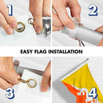 Load image into Gallery viewer, G128 Combo Pack: 6 Ft Tangle Free Spinning Flagpole (Silver) &amp; Bhutan Flag 3x5 Ft Printed 150D Polyester, Brass Grommets (Flag Included) Aluminum Flag Pole