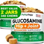 Load image into Gallery viewer, 2 Pack Glucosamine for Dogs 340 Mobility Chews Advanced Hip and Joint Supplement for Dogs Glucosamine Chondroitin MSM Joint Pain Relief