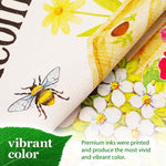Load image into Gallery viewer, Garden Flag Welcome Gnome with Flowers 12x18 Blockout Fabric