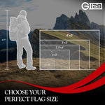 Load image into Gallery viewer, G128 2 Pack: Puerto Rico Puerto Rican Flag  2x3 Ft  StormFlyer Series Embroidered 220GSM Spun Polyester  Embroidered Design, Indoor/Outdoor, Brass Grommets, Heavy Duty, All Weather