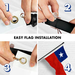 Load image into Gallery viewer, G128 Combo Pack: 6 Ft Tangle Free Aluminum Spinning Flagpole (Black) &amp; Chile Chilean Flag 3x5 Ft, ToughWeave Series Embroidered 300D Polyester  Pole with Flag Included