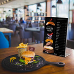 Load image into Gallery viewer, 2 Pack Acrylic Sign Holders 8.5x11 Plastic Stands for Display 8 1 2 x 11 Acrylic Sign Holder with Vertical Slanted Back Clear Plastic Sign Holder Paper Display Table Stand Flyer Document Paper