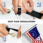 Load image into Gallery viewer, G128 Combo Pack: 5 Ft Tangle Free Aluminum Spinning Flagpole (Black) &amp; Bennington 76 Flag 2.5x4 Ft, ToughWeave Series Embroidered 300D Polyester  Pole with Flag Included