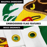 Load image into Gallery viewer, G128  6 Feet Tangle Free Spinning Flagpole (Silver) Mexico Double Sided Brass Grommets Embroidered 3x5 ft (Flag Included) Aluminum Flag Pole