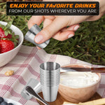 Load image into Gallery viewer, 15pcs Stainless Steel Shot Glasses Drinking Vessel   30 ml (1oz) Outdoor Camping Travel Coffee Tea Cup Silver Cup   Unbreakable Metal Shooters for Whiskey Tequila Liquor Great Barware Gift