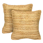 Load image into Gallery viewer, The Fine Living Co. Jute Throw Pillow Covers Braided Decorative Pillow Covers Farmhouse Accent Pillows for Couch Living Room Decor 18 x 18 inch Natural 2Pc