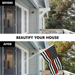 Load image into Gallery viewer, G128 Combo Pack: Flag Pole 6 FT White Tangle Free &amp; Thin Orange Line Flag 3x5 FT Brass Grommets Printed Polyester (Flag Included) Aluminum Flag Pole