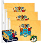 Load image into Gallery viewer, New Jersey NJ State Flag 3x5 Ft 3Pack Doublesided Embroidered Polyester By G128