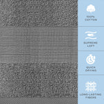 Load image into Gallery viewer, 4 Pack Resort Collection Soft Bath Towels 28x55 in Hotel Plush Cotton Smoke Grey