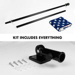 Load image into Gallery viewer, G128  5 Feet Tangle Free Spinning Flagpole (Black) USA American Flag Brass Grommets Spun Polyester 2.5x4 ft (Flag Included) Aluminum Flag Pole