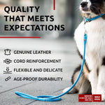 Load image into Gallery viewer, Blue Rolled Leather Dog Leash 6Ft x 0.5 in for Small Medium and Large Dogs