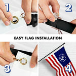 Load image into Gallery viewer, G128 Combo Pack: 6 Ft Tangle Free Aluminum Spinning Flagpole (Black) &amp; American USA Yacht Ensign Flag 3x5 Ft, ToughWeave Series Embroidered 300D Polyester  Pole with Flag Included