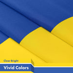 Load image into Gallery viewer, G128 Combo Pack: American USA Flag 3x5 Ft &amp; Ukraine Ukrainian Flag 3x5 Ft  Both LiteWeave Pro Series Printed 150D Polyester, 4 Corner Brass Grommets, Perfect For Balcony/Wall