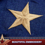 Load image into Gallery viewer, G128  2 Pack: USA Tea Stained Pleated Fan Flag 1.5x3FT Burlap Embroidered Polyester Stars and Stripes