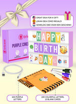 Load image into Gallery viewer, Purple Cinema Light Box with 312 Letters Emojis 3 Markers Led Light Box Sign