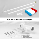 Load image into Gallery viewer, G128 Combo Pack: 6 Ft Tangle Free Aluminum Spinning Flagpole (White) &amp; Luxembourg Luxembourgers Flag  3x5 Ft LiteWeave Pro Series Printed 150D Polyester  Pole with Flag Included