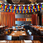 Load image into Gallery viewer, G128 LGBT Progress Rainbow Pride Bunting Banner  Flag 8.2 x 5.5 Inch, Full String 33 Feet  Printed 150D Polyester, Decorations For Bar, School, Festival Events Celebration