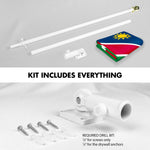 Load image into Gallery viewer, G128 Combo Pack: 6 Ft Tangle Free Aluminum Spinning Flagpole (White) &amp; Namibia Namibian Flag 3x5 Ft, LiteWeave Pro Series Printed 150D Polyester  Pole with Flag Included