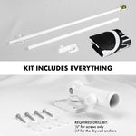 Load image into Gallery viewer, G128  6 Feet Tangle Free Spinning Flagpole (White) POW Double Sided Brass Grommets Embroidered 3x5 ft (Flag Included) Aluminum Flag Pole