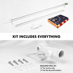 Load image into Gallery viewer, G128 Combo Pack: 6 Ft Tangle Free Aluminum Spinning Flagpole (Silver) &amp; Bennington 76 TeaStained Flag 3x5 Ft, ToughWeave Pro Series Embroidered 420D Polyester  Pole with Flag Included