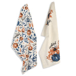 Load image into Gallery viewer, Set of 2 Thankful &amp; Grateful Printed Dish Towels Hand Towels Boho Tea Towels Multifunctional Stylish Absorbent Quick Dry Soft 18  x28  100% Cotton Blue &amp; Orange