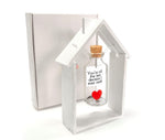 Load image into Gallery viewer, Anniversary Gift for Her &amp; Him Romantic Present for Boyfriend Girlfriend Custom Message I Love You Gifts to Wife Husband (Heart in Big Bottle You're Still The Best Decision In White Wood Frame)