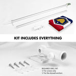 Load image into Gallery viewer, G128 Combo Pack: 6 Ft Tangle Free Aluminum Spinning Flagpole (Silver) &amp; Utah 2023 New Version UT State Flag 3x5 Ft, LiteWeave Pro Series Printed 150D Polyester  Pole with Flag Included