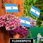 Load image into Gallery viewer, G128 30 Pack Handheld Argentina Argentinian Stick Flags  12x18 In  Printed 150D Polyester, Country Flag, Solid Wooden Stick, Spear Gold Tip