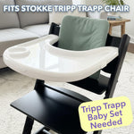 Load image into Gallery viewer, Replacement Tray and Cover for Stokke Tripp Trapp Highchair Combo of Matte White Tray Clear Cover for Easy Cleaning &amp; Strong Suction