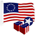Load image into Gallery viewer, G128 10 Pack: Betsy Ross Flag  3x5 Ft  ToughWeave Series Embroidered 300D Polyester  Historical Flag, Embroidered Design, Indoor/Outdoor, Brass Grommets