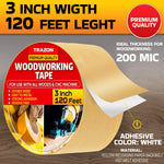 Load image into Gallery viewer, Double Sided Woodworking Tape 3 Inch x 120 Ft Wood Crafter Sticky Tool Two Side Adhesive for Router Templates Removable &amp; Residue Free