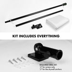 Load image into Gallery viewer, G128 Combo Pack: 5 Ft Tangle Free Aluminum Spinning Flagpole (Black) &amp; Solid White Color Flag 2.5x4 Ft, LiteWeave Pro Series Printed 150D Polyester  Pole with Flag Included