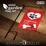 Load image into Gallery viewer, G128 Garden Flag &amp; Stand Forever in My Heart Pawprint Dog Memorial  4x8 Inch  Printed Blockout Polyester