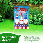 Load image into Gallery viewer, Combo Pack: Garden Flag Stand Black 36 in x 16 in &amp; Garden Flag Patriotic Decoration Welcome 3 Gnomes 12x18 DoubleSided Blockout Fabric