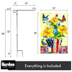 Load image into Gallery viewer, Combo Pack Garden Flag Stand Black 36x16 Inch Garden Flag 12x18 In Garden