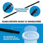 Load image into Gallery viewer, G128 Combo Pack: 5 Ft Tangle Free Aluminum Spinning Flagpole (Black) &amp; Solid Burgundy Color Flag 2x3 Ft, LiteWeave Pro Series Printed 150D Polyester  Pole with Flag Included