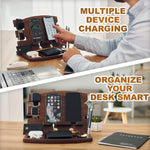 Load image into Gallery viewer, Wood Phone Docking Station Natural Ash Phone Key Holder Wallet Watch Stand Gift
