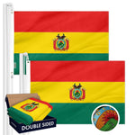 Load image into Gallery viewer, Bolivia Bolivian Flag 3x5 Ft 2Pack Doublesided Embroidered Polyester By G128